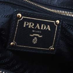 Pre Owned Prada Black Vitello Daino Leather Shopper Tote