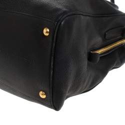 Pre Owned Prada Black Vitello Daino Leather Shopper Tote