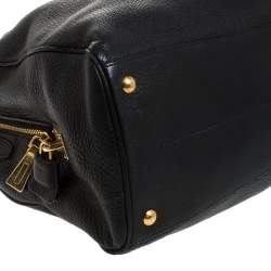 Pre Owned Prada Black Vitello Daino Leather Shopper Tote