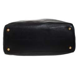 Pre Owned Prada Black Vitello Daino Leather Shopper Tote