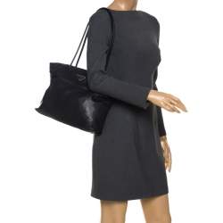 Pre Owned Prada Black Leather Shoulder Bag