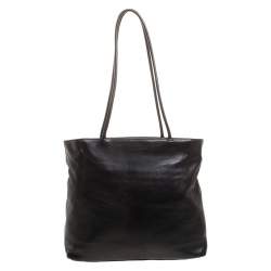 Pre Owned Prada Black Leather Shoulder Bag