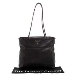 Pre Owned Prada Black Leather Shoulder Bag
