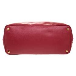 Pre Owned Prada Red Saffiano Lux Leather Large Gardener's Tote