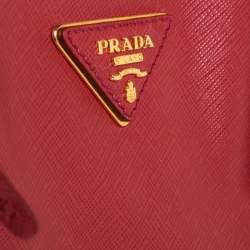 Pre Owned Prada Red Saffiano Lux Leather Large Gardener's Tote