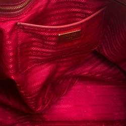 Pre Owned Prada Red Saffiano Lux Leather Large Gardener's Tote