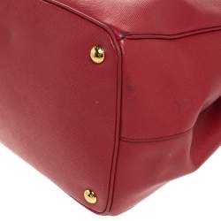 Pre Owned Prada Red Saffiano Lux Leather Large Gardener's Tote