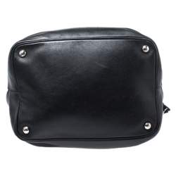 Pre Owned Prada Black Leather Drawstring Bucket Bag
