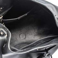 Pre Owned Prada Black Leather Drawstring Bucket Bag