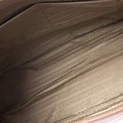 Pre Owned Prada Beige Saffiano Lux Leather Large Double Zip Tote