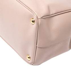 Pre Owned Prada Beige Saffiano Lux Leather Large Double Zip Tote