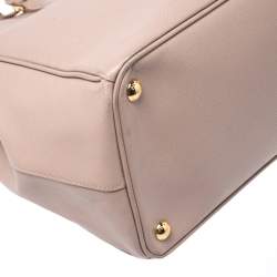 Pre Owned Prada Beige Saffiano Lux Leather Large Double Zip Tote