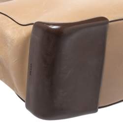 Pre Owned Prada Beige Leather Zipped Tote