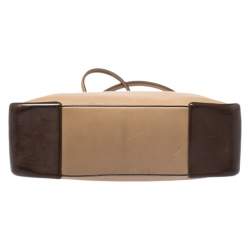 Pre Owned Prada Beige Leather Zipped Tote