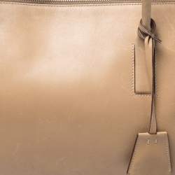 Pre Owned Prada Beige Leather Zipped Tote