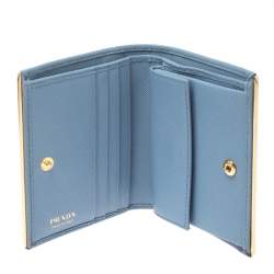 Pre Owned Prada Astrale Saffiano Metal Leather Bifold Wallet