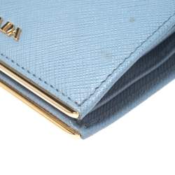 Pre Owned Prada Astrale Saffiano Metal Leather Bifold Wallet