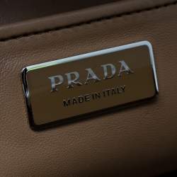Pre Owned Prada Multicolor Baiadera Striped Leather Frame Tote