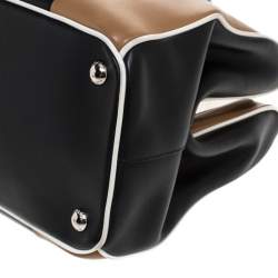 Pre Owned Prada Multicolor Baiadera Striped Leather Frame Tote