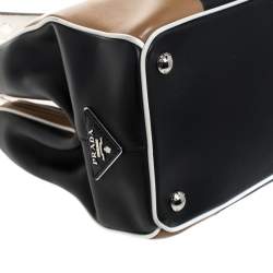 Pre Owned Prada Multicolor Baiadera Striped Leather Frame Tote