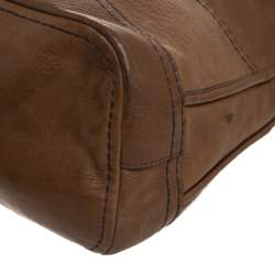 Prada Dark Brown Soft Leather Pushlock Hobo