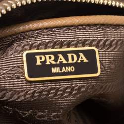 Pre Owned Prada Caramel Saffiano Leather Camera Pushlock Crossbody Bag