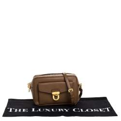 Pre Owned Prada Caramel Saffiano Leather Camera Pushlock Crossbody Bag