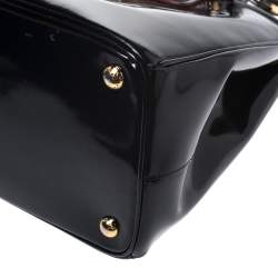 Pre Owned Prada Black Lux Patent Leather Parabole Tote