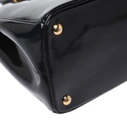 Pre Owned Prada Black Lux Patent Leather Parabole Tote