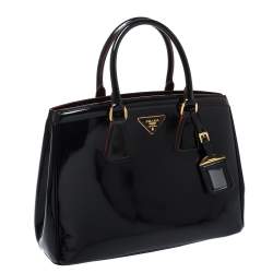 Pre Owned Prada Black Lux Patent Leather Parabole Tote