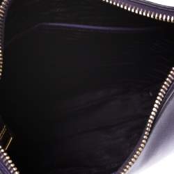 Pre Owned Prada Purple Saffiano Lux Leather Zip Hobo