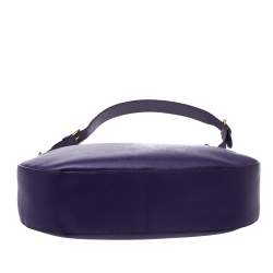 Pre Owned Prada Purple Saffiano Lux Leather Zip Hobo