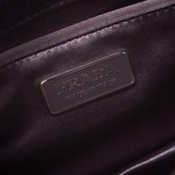 Pre Owned Prada Purple Satin Embellished Crystals Clutch