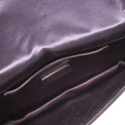 Pre Owned Prada Purple Satin Embellished Crystals Clutch