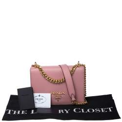 Pre Owned Prada Pink Leather Pattina Shoulder Bag
