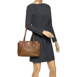 Pre Owned Prada Tan Vitello Leather Tote
