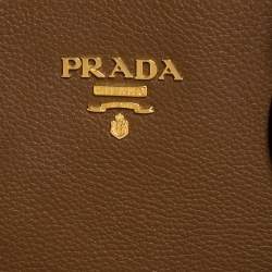 Pre Owned Prada Tan Vitello Leather Tote