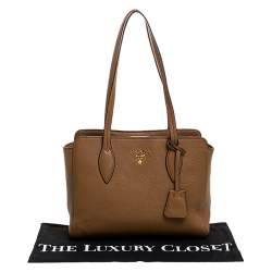 Pre Owned Prada Tan Vitello Leather Tote