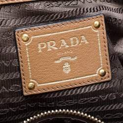 Pre Owned Prada Tan Vitello Leather Tote