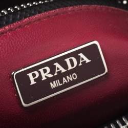 Pre Owned Prada Black Saffiano Cuir Leather Twin Bag