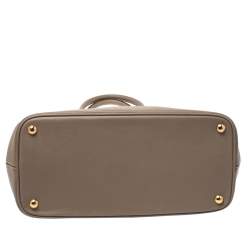 Pre Owned Prada Beige/White Saffiano Lux Leather Parabole Shopping Tote