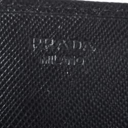 Pre Owned Prada Black Saffiano Lux Leather Continental Wallet
