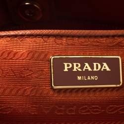 Pre Owned Prada Orange Saffiano Lux Leather Large Gardener's Tote