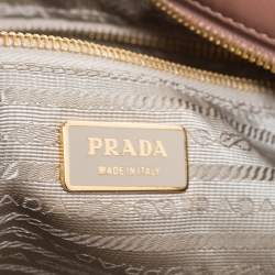 Pre Owned Prada Old Rose Nylon and Leather Oversize Clutch