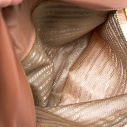 Pre Owned Prada Old Rose Nylon and Leather Oversize Clutch