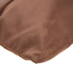 Pre Owned Prada Old Rose Nylon and Leather Oversize Clutch