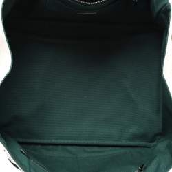 Pre Owned Prada Light Beige Canvas Floral Patch Tote