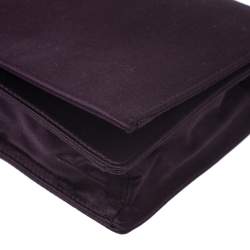 Pre Owned Prada Purple Raso Satin Flap Clutch