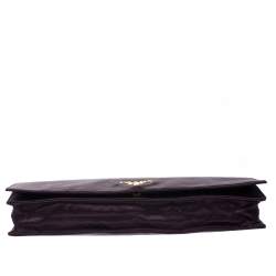 Pre Owned Prada Purple Raso Satin Flap Clutch
