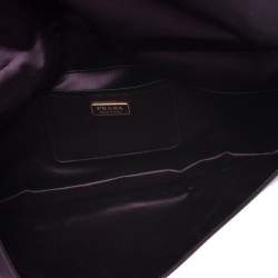 Pre Owned Prada Purple Raso Satin Flap Clutch